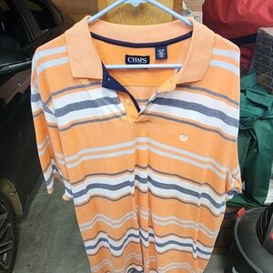 Chaps Orange Striped Polo Shirt